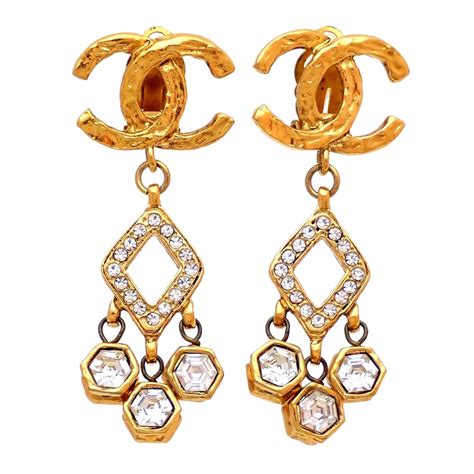 chanel dangle earrings dupe|authentic chanel logo earrings.